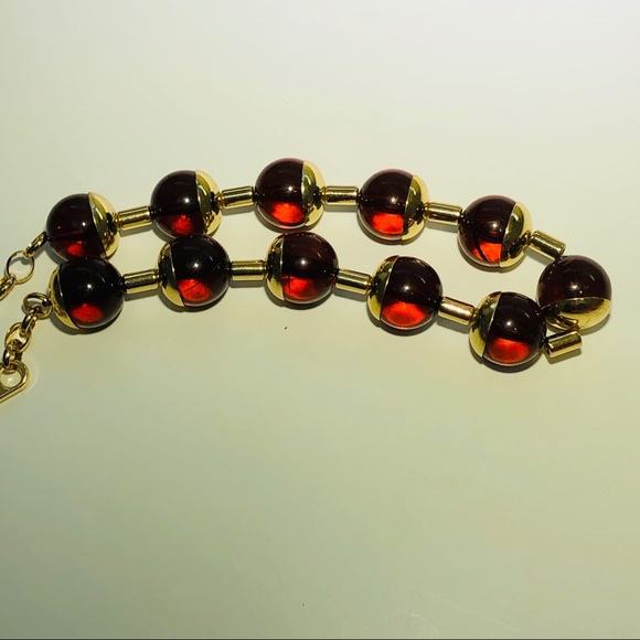 Adjustable 19.5” necklace metal caramel beads NWT - Picture 5 of 8